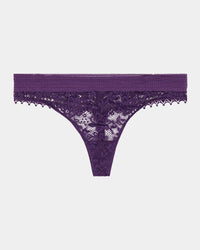 Jessie Thong in PURPLE VELVET. Flat lay front view