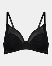 Chloe Underwire Bra in BLACK. Flat lay front view