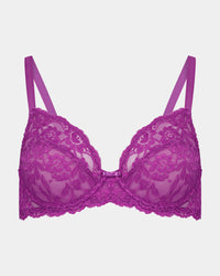 Model wears Baroque Underwire Bra in RADIANT ORCHID. On body front view