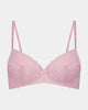 Alison Contour Bra in ICY PINK. Flat lay front view