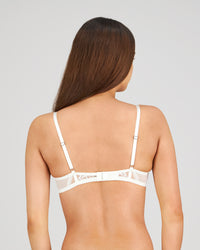 Model wears Dekota Devine Contour Bra in SUGAR. On body back view