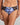 Model wears Wild Violet Full Brief in BLUE HYDRANGEA PRINT. On body front view