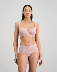 Midnight Express Underwire Bra in PALE LILAC. Feature shot