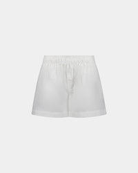 Boyfriend Boxer in WHITE. Flat lay front view