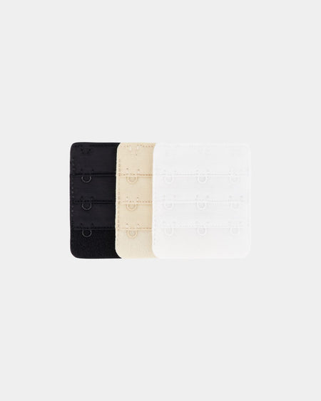 Bra Extenders 3 Hook Bra + Lingerie Solutions in ASSORTED. Flat lay front view