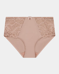 Twilight Express Full Brief in LATTE. Flat lay front view