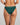 Model wears Stripe Elastic & Papertouch Tanga in RAIN FOREST. On body back view