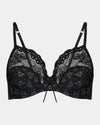 Yvette Underwire Bra in BLACK. Flat lay front view