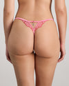 Model wears Josephine Thong in SACHET PINK. On body back view