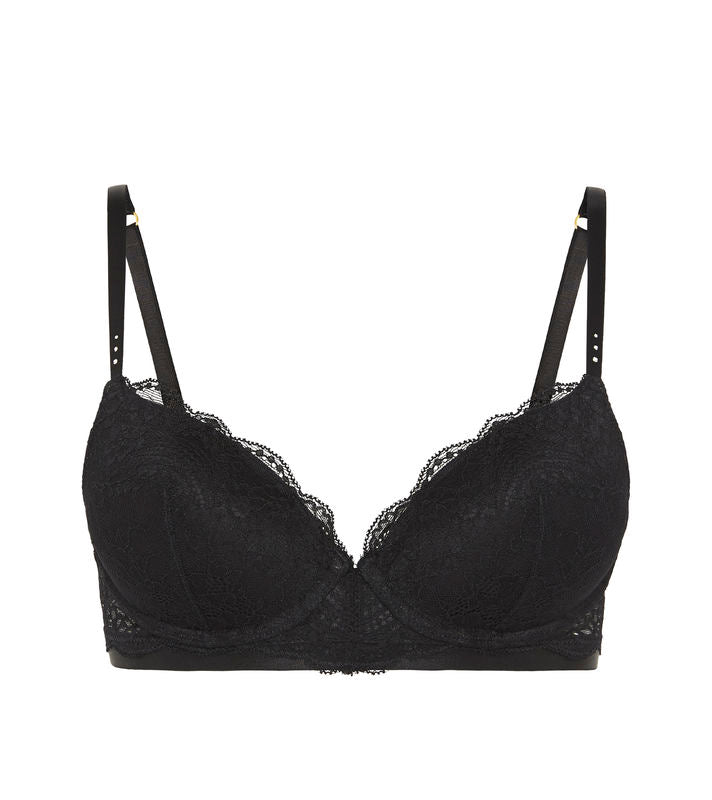 My Fit Arch Push Up Bra in BLACK. Flat lay front view