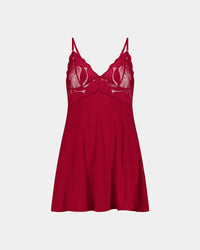 Siesta Chemise in JESTER RED. Flat lay front view