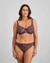 Vivacious Underwire Bra in PLUM PERFECT/LATTE. Feature shot