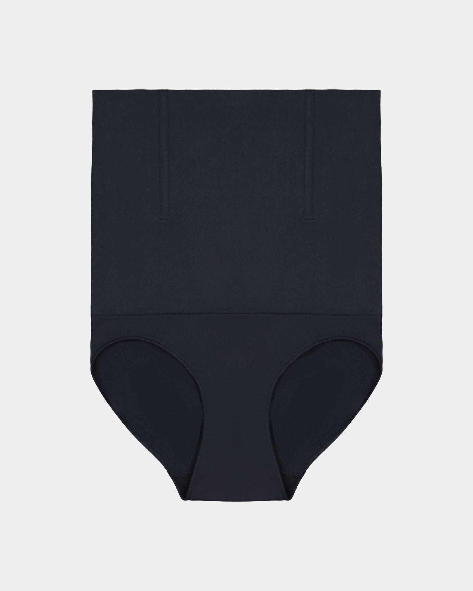 Bamboo Bodywear High Waisted Brief in BLACK. Flat lay front view