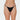 Model wears Clemence Thong in BLACK. On body front view