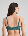 Model wears Laurel Underwire Bra in MEDITERRANEA. On body back view