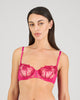 Model wears Heritage Bloom Underwire Bra in FANTASY FUCHSIA. On body front view