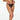 Model wears Fae Thong in BLACK. On body front view