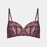 Sofia Underwire Bra in POTENT PURPLE/TUSCANY. Flat lay front view