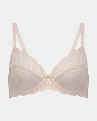Baroque Underwire Bra in ICY PINK. Flat lay front view