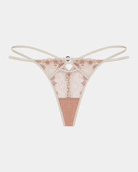 Flirt In Paradise Thong in SUGAR. Flat lay front view