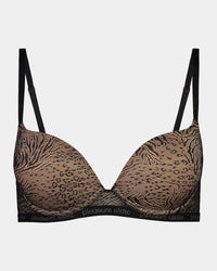 My Fit Jacquard Push Up Bra in BLACK. Flat lay front view