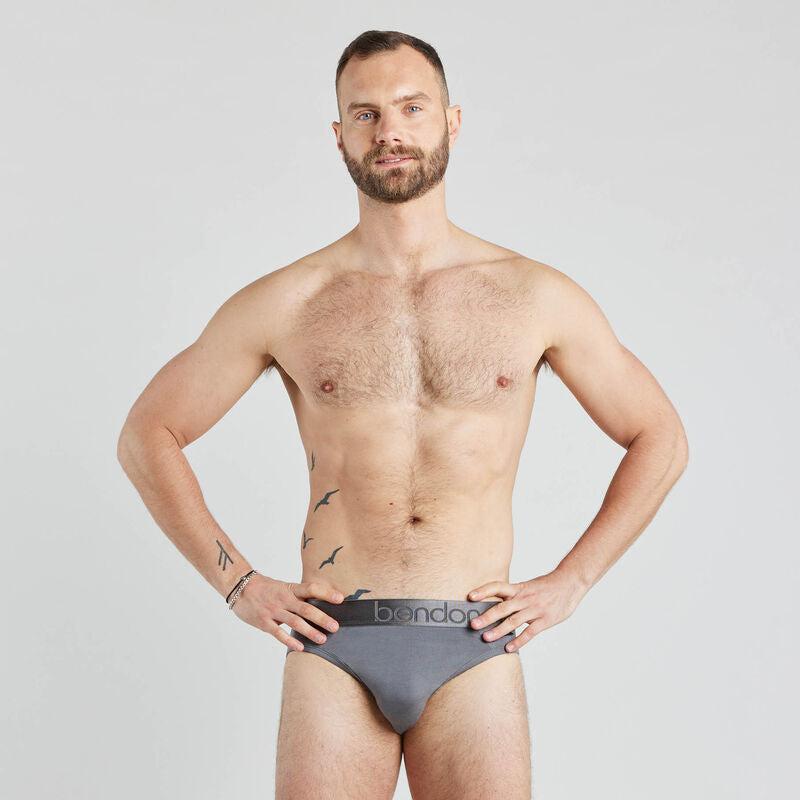 Bamboo Mens Brief in ASH. Feature shot