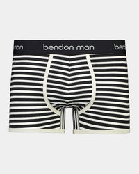 Bold Stripe Mens Trunk in MURMUR STRIPE. Flat lay front view
