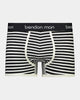 Bold Stripe Mens Trunk in MURMUR STRIPE. Flat lay front view