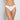 Model wears Seamless Thong in WHITE. On body front view