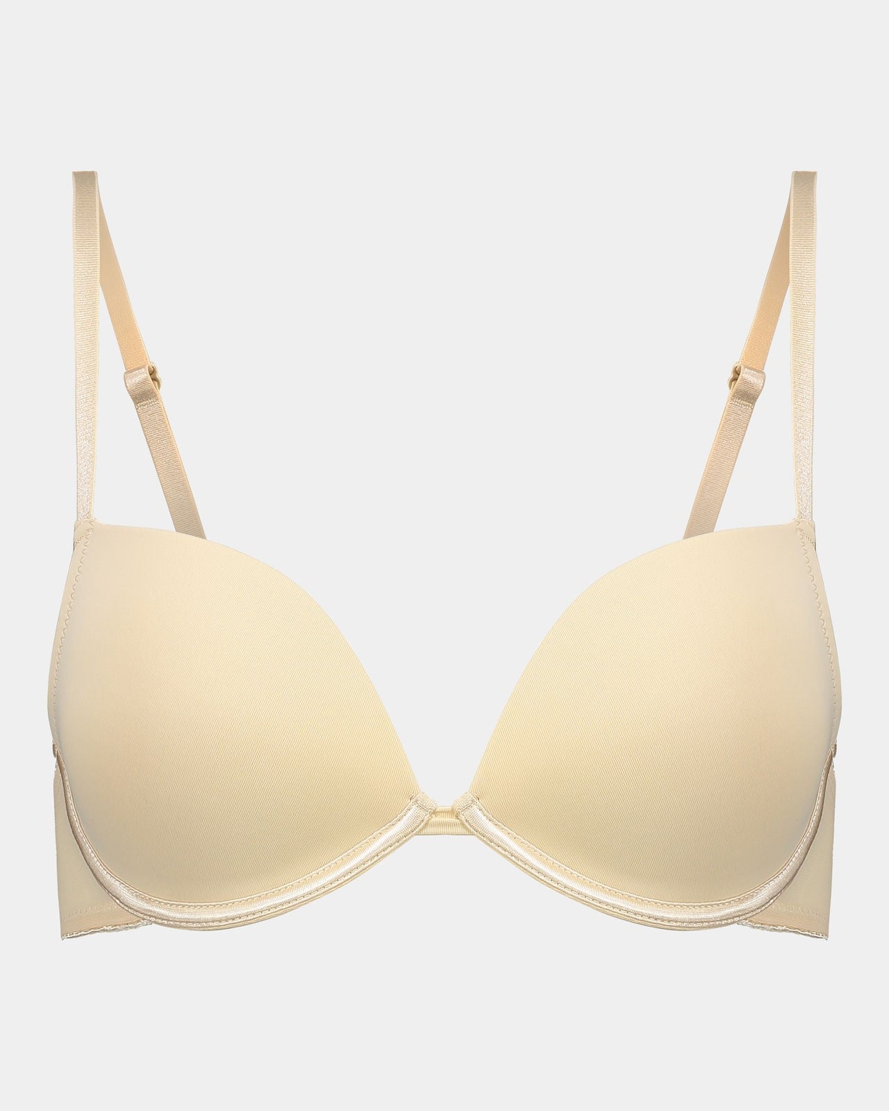 Body Basics Push Up Bra in AMERICAN NUDE. Flat lay front view