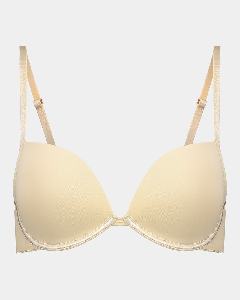 Body Basics Push Up Bra in AMERICAN NUDE. Flat lay front view