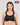 Model wears Stamina Wire Free Bra in BLACK. On body front view