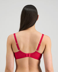 Model wears Faithful Underwire Bra in JAZZY. On body back view