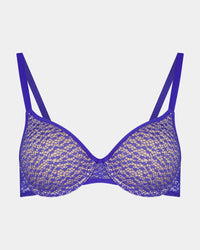 Effortless Everyday Contour Bra in DAZZLING BLUE. Flat lay front view