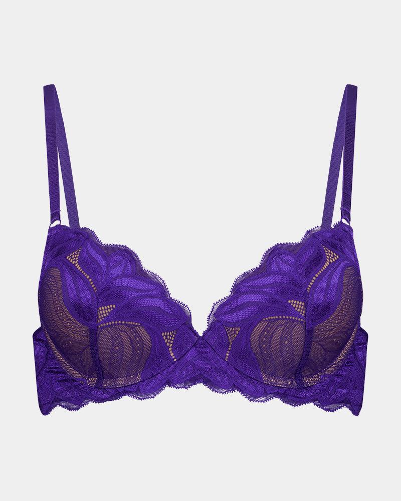 Sienna Push Up Bra in DEEP WISTERIA. Flat lay front view