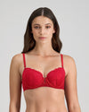Model wears Adoration Contour Bra in SALSA. On body front view