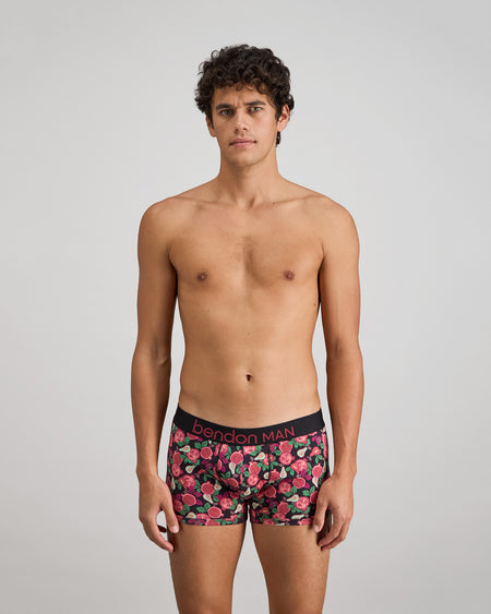 Retros Print Mens Trunk in SUMMER FRUITS PRINT. Feature shot