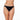 Model wears Cotton Logo Tanga in BLACK. On body front view