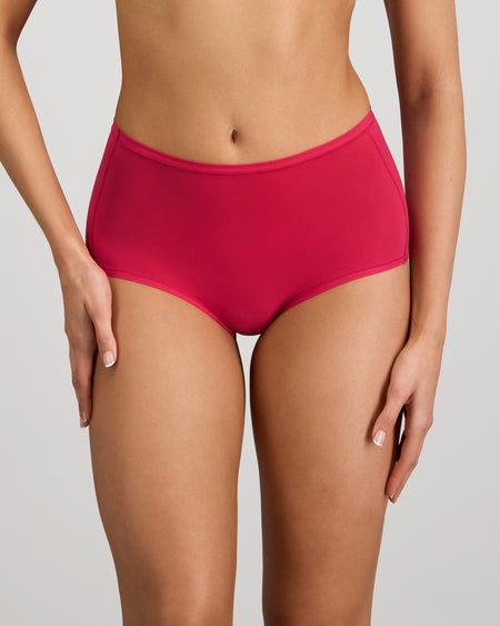 Model wears Extra-Ordinary Full Brief in JAZZY. On body front view