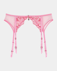 Josephine Suspender in SACHET PINK. Flat lay front view