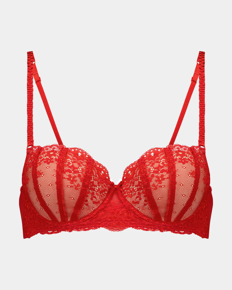 Sofia Contour Bra in SALSA. Flat lay front view