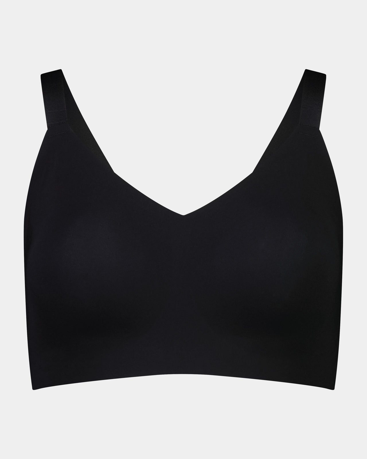 Comfit Collection Wire Free Bra in BLACK. Flat lay front view