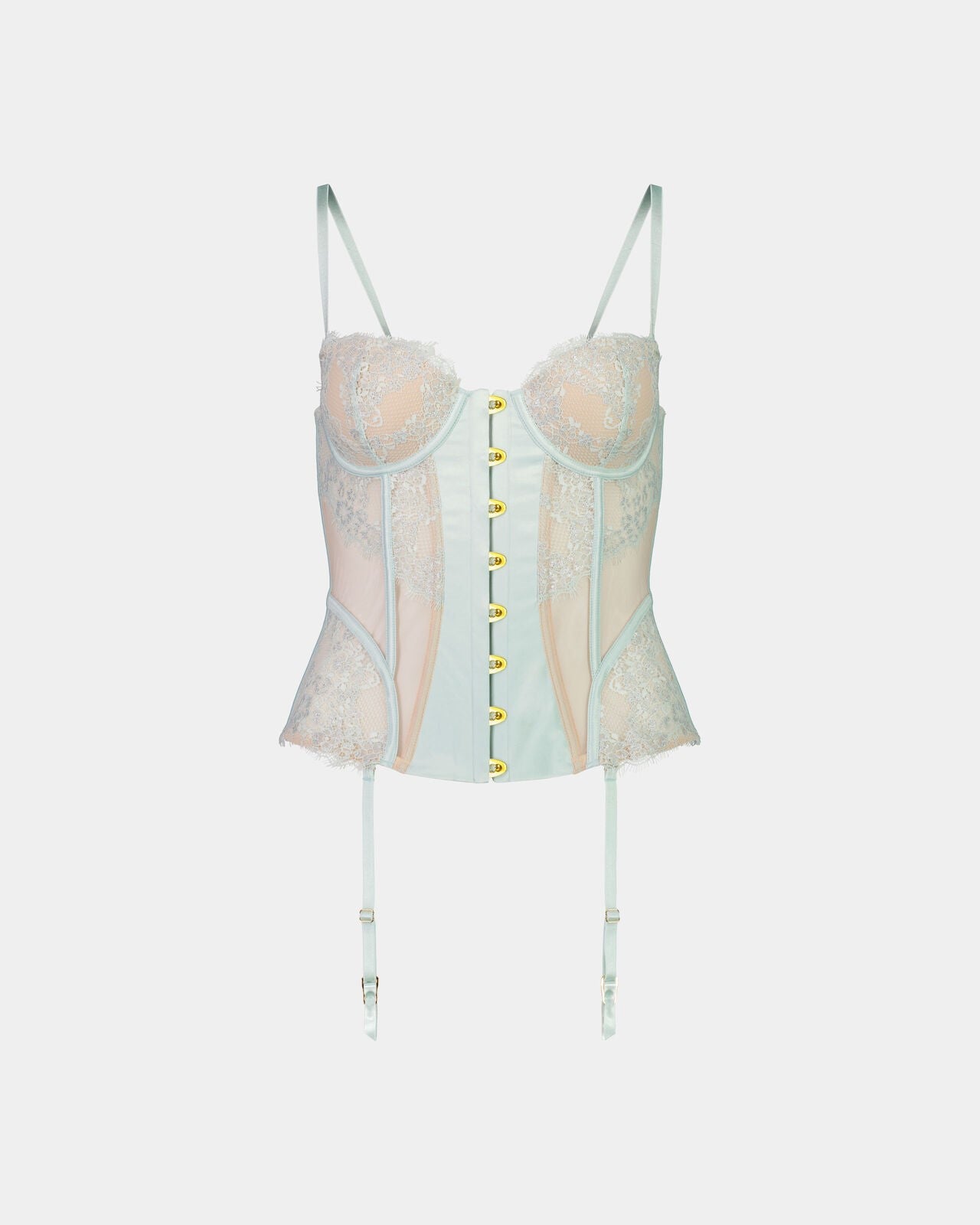 Dionne Corset in SKYLIGHT. Flat lay front view