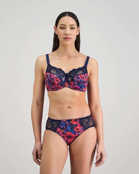 Wild Violet Full Brief in JAZZY FLORAL PRINT. Feature shot