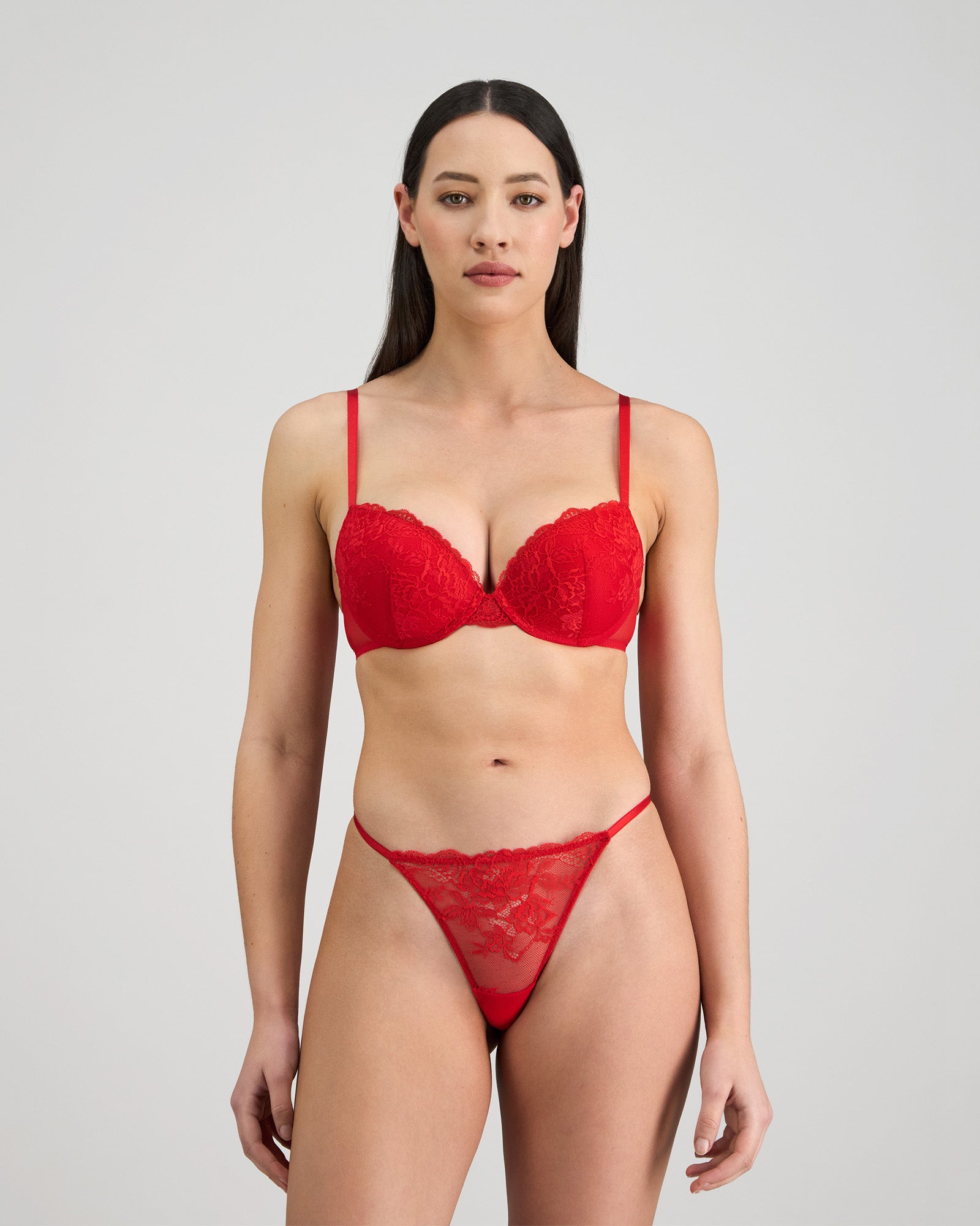 Florence Push Up Bra in SALSA. Flat lay back view