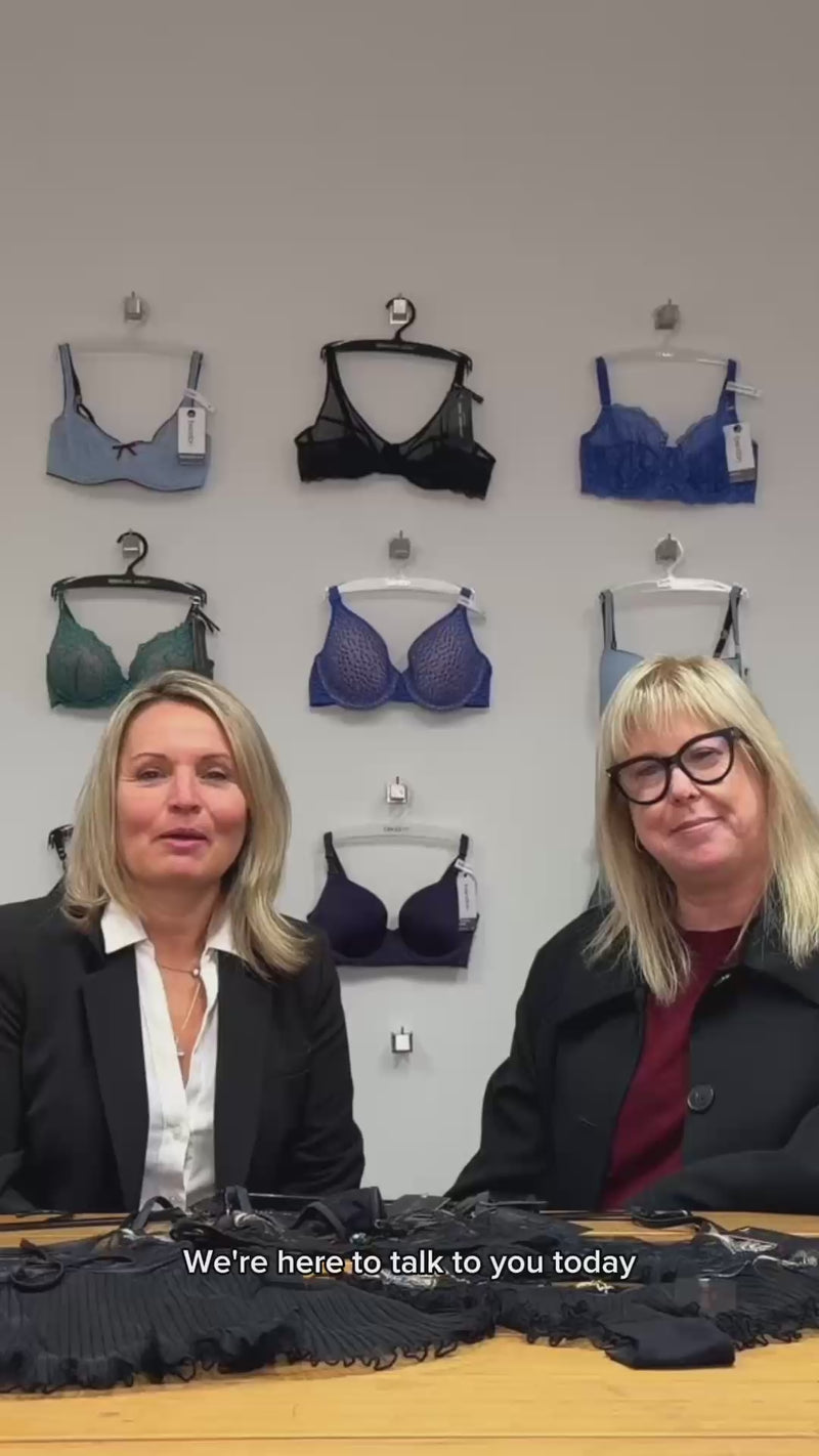 introduction video of ceo of bendon anna johnson and head of design kirsty mckweon showing new lingerie range oasis glow