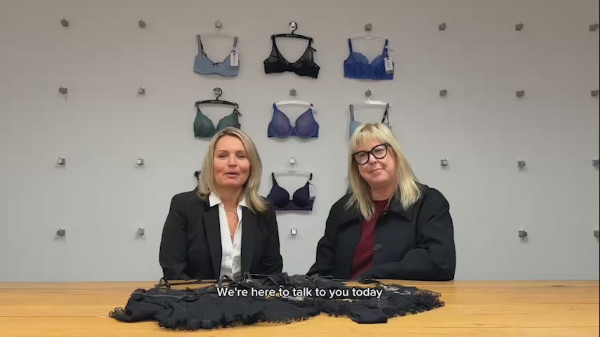 introduction video of ceo of bendon anna johnson and head of design kirsty mckweon showing new lingerie range oasis glow