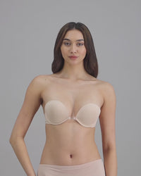 model-wears-strapless-nude-coloured-bra